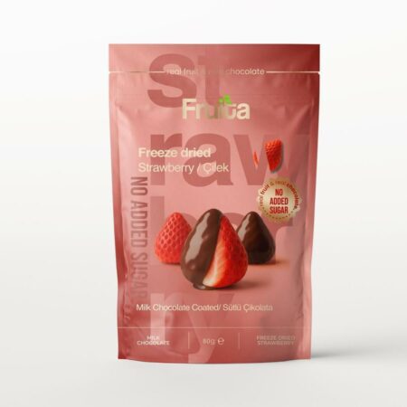NO SUGAR ADDED MILKY CHOCOLATE COATED FREEZE DRIED STRAWBERRY